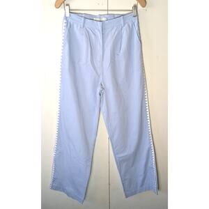 MØN RENN Lisle Anthropologie Blue & White Pants Medium